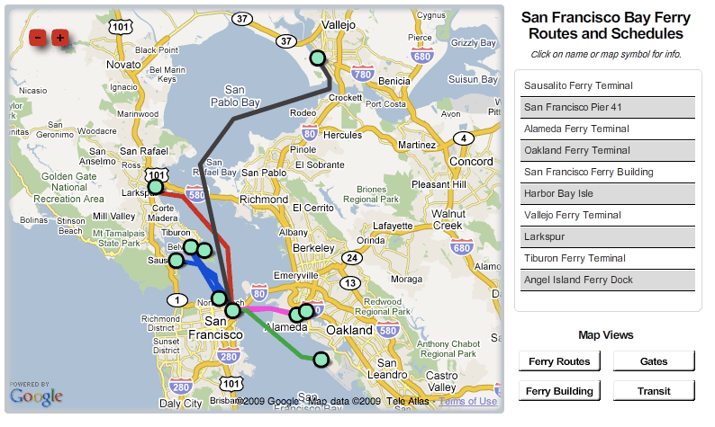 San Francisco Bay Ferry Map Sf Bay Area Ferry Routes, Schedules And Walkshed Map – Trillium